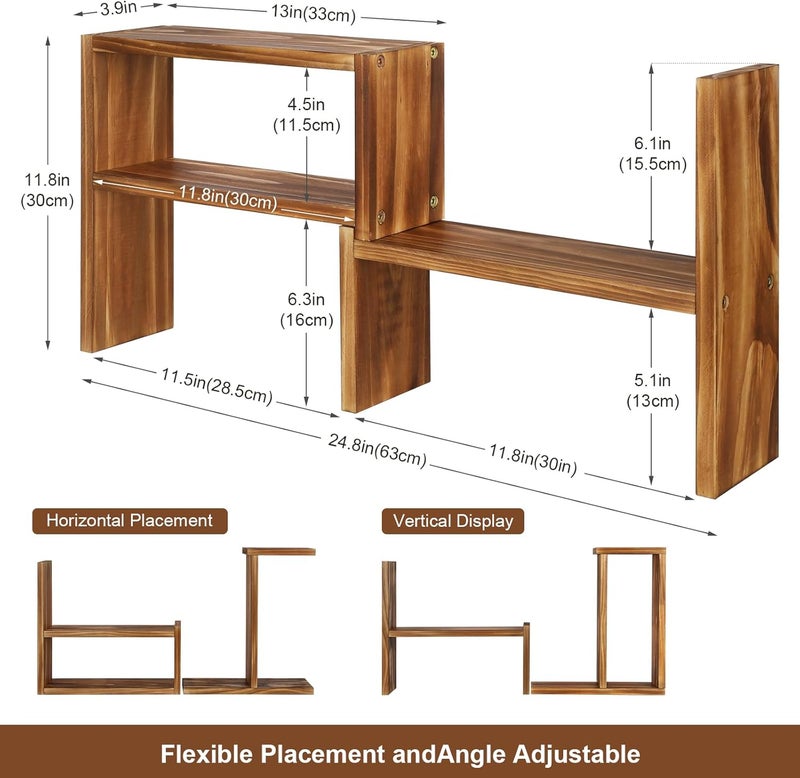 OcBuct 5 Tiered Small Window Plant Shelf,Wooden Desktop Plant Stand Indoor ,Table Top Plants Shelves,Window Sill Shelf for Plants Lovers,Succulent, Countertop Plant Rack Holder - Image 2
